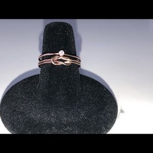 2 🌹 rose gold filled rings wear together size 7